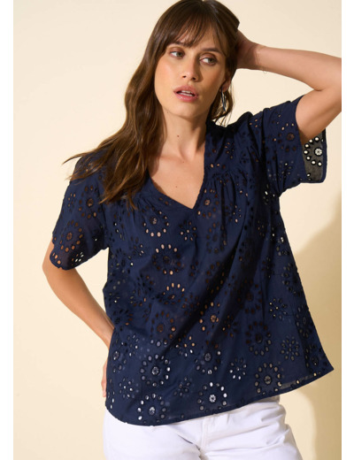 Top en broderie anglaise