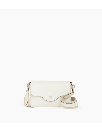 Pochette à rabat avec bandoulière amovible Sans couture en cuir lisse