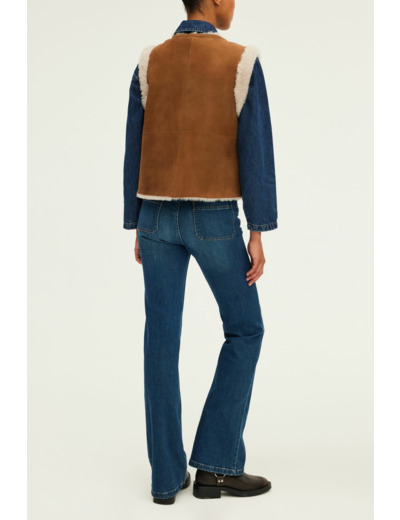 Veste sans manche en peau lainée - LOLY