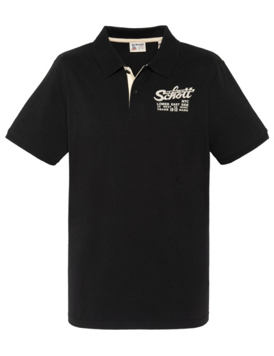 Polo avec logo brodé et patte contrastée
