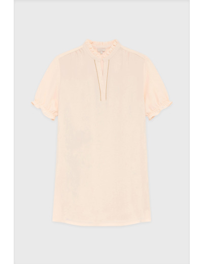 Robe courte en crêpe à volants - PALMIRA