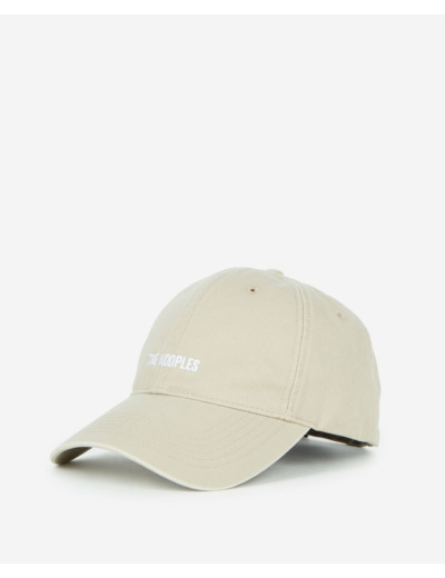 Casquette avec broderie beige taupe
