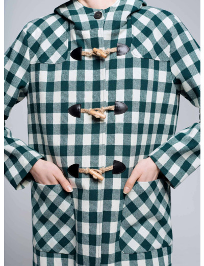 Manteau carreaux vert