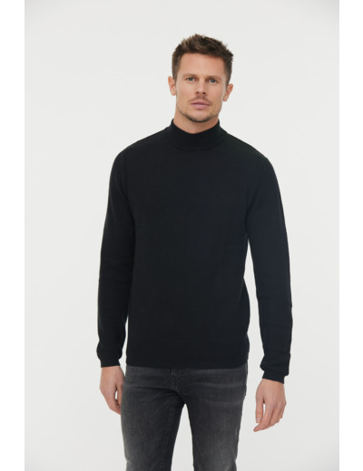 Pull col cheminée détail maille fantaisie