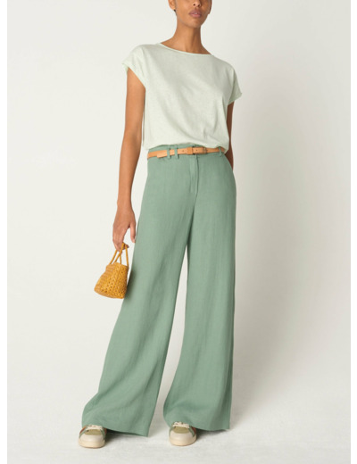 Pantalon amandine vert amande