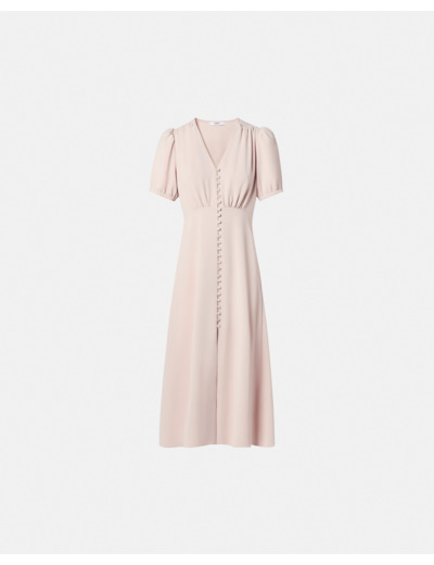 Robe midi en crêpe nude