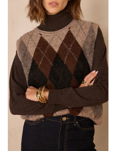 Pull sans manches BENNY en laine et alpaga