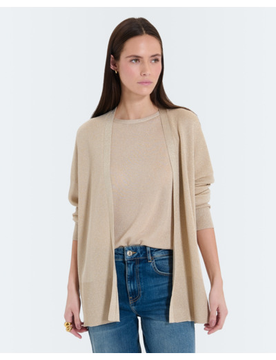 Gilet long champagne pailleté