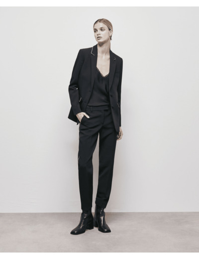 Veste Costume Pipping Strass noir