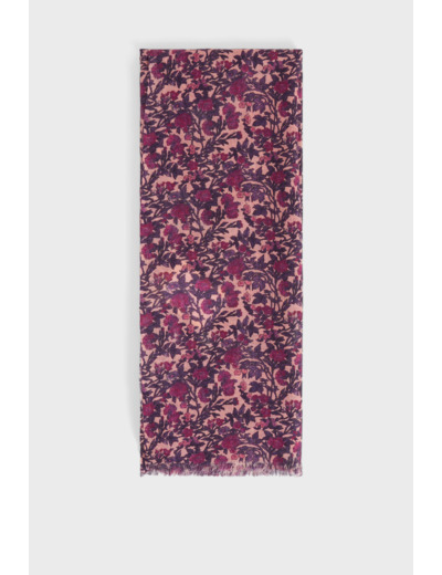 Echarpe à fleurs en laine et soie - DRINA