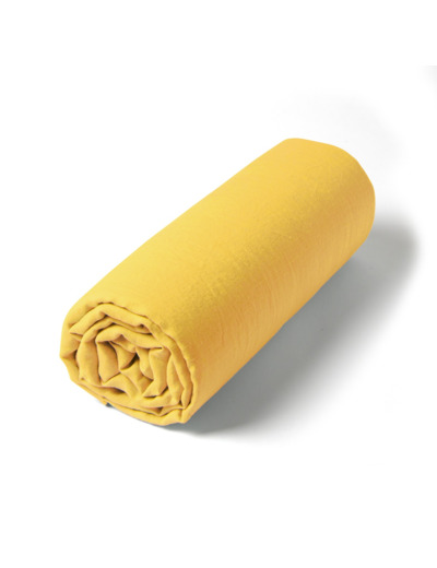 Drap-housse lin lavé | Linge de lit uni | Tradition des Vosges