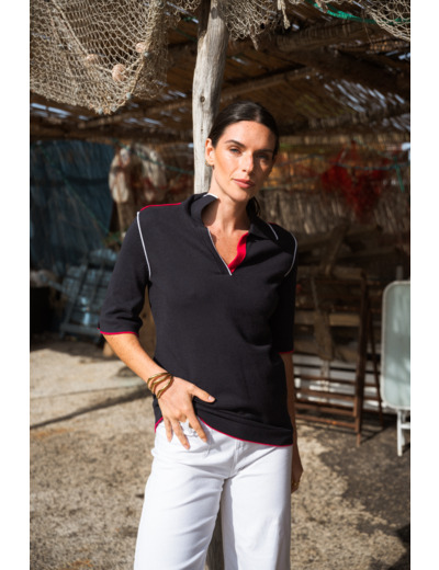 Pull femme col polo Jackie