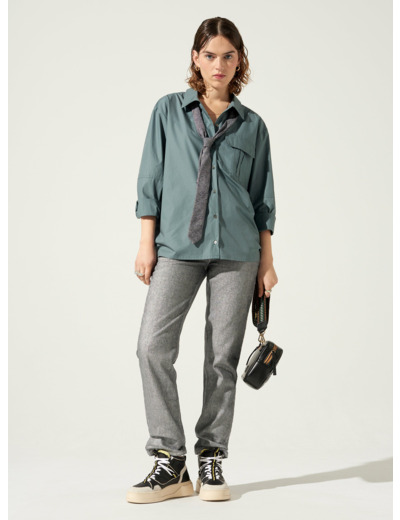 Chemise bleu de gris