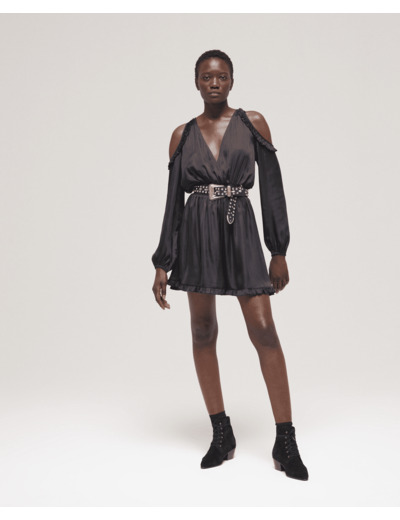 Robe Courte Manches Longues Off Shoulder black