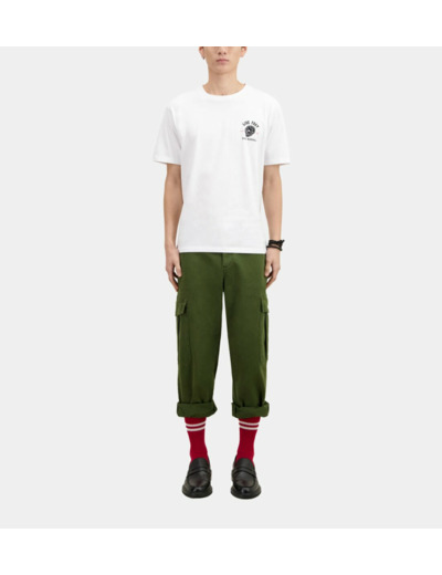T-shirt manches courtes avec broderie et print skull white