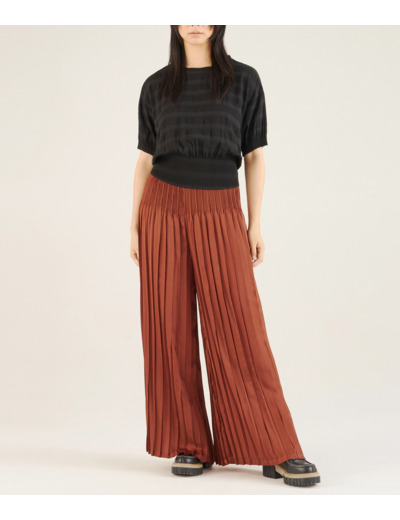 Pantalon large ocre rouge