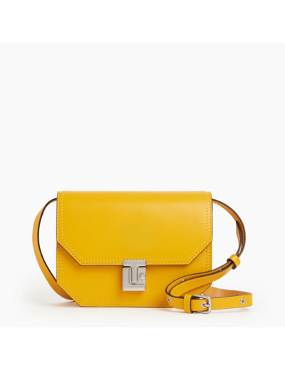 Petit sac bandoulière Rose en cuir lisse