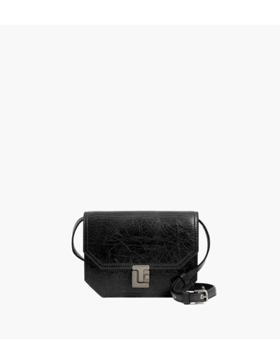 Petit sac bandoulière Rose en cuir froissé