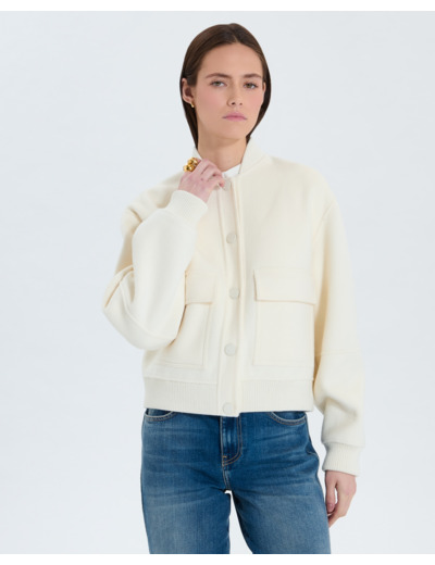 Manteau court double face écru