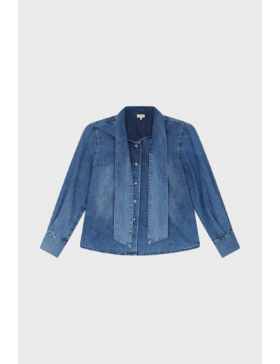 Chemise en jean et col lavallière - BRYONY
