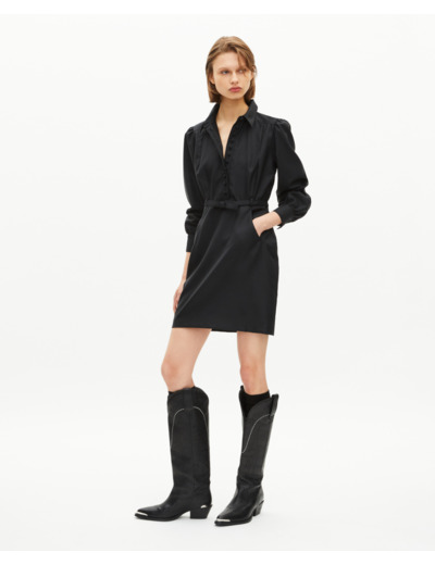 Robe courte en laine mélangée noire black