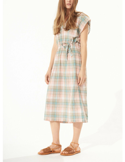 Robe carreau rose