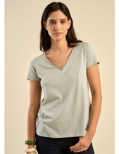 Tee-shirt col V manches courtes