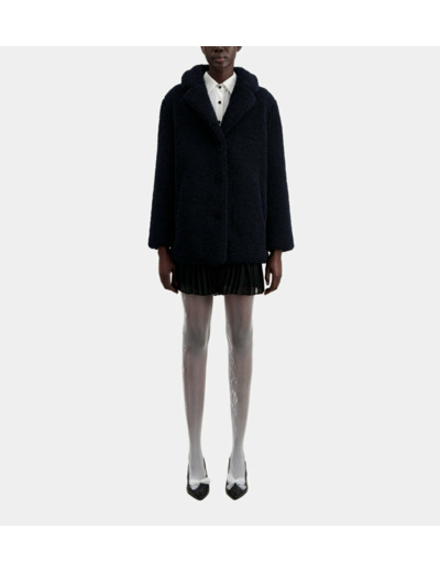 Manteau En Fausse Fourrure navy
