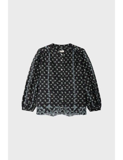 Chemise imprimée brodée en coton - BABI