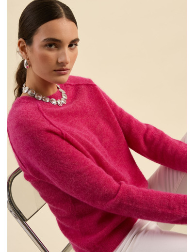 Pull col rond oversize en laine et alpaga