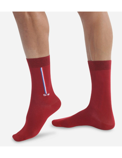 Chaussettes homme en coton Bordeaux à motif drapeau Monsieur Dim