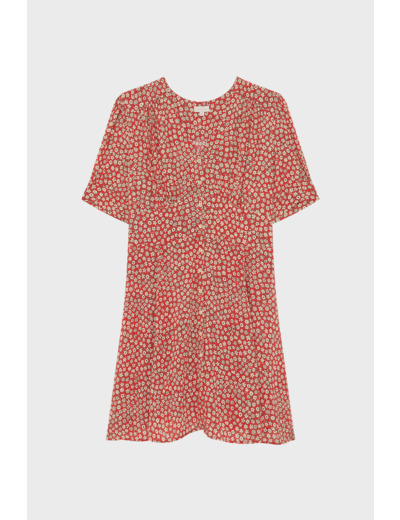 Robe courte et cintrée à petites fleurs - PHINETTE