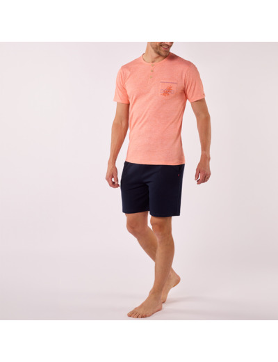 Pyjashort Homme COBALT Marine/Orange