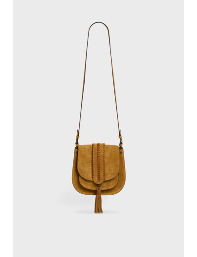 Besace en cuir velours - CAMILLE