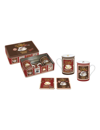 VINTAGE C 2 Mugs 25cl + 2 dessous boite