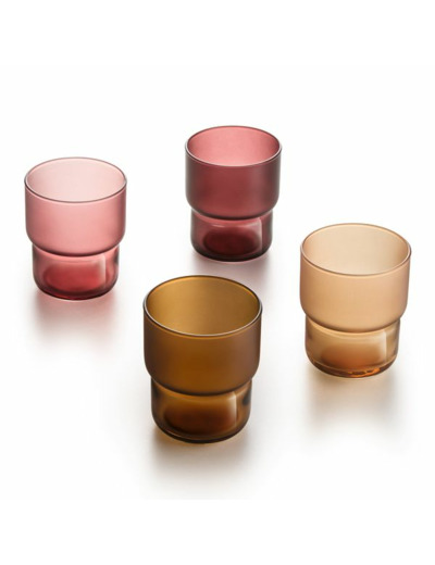 4 gobelets bas 27cl Moka délice couleurs assorties