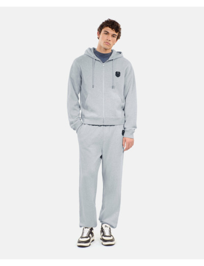 Bas De Jogging Avec Blason Gris grey melange