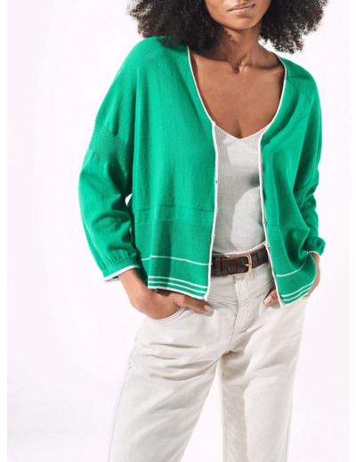 Cardigan chlorophylle