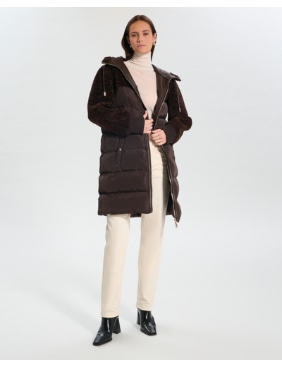 Manteau Meyera Chocolat en Polyester