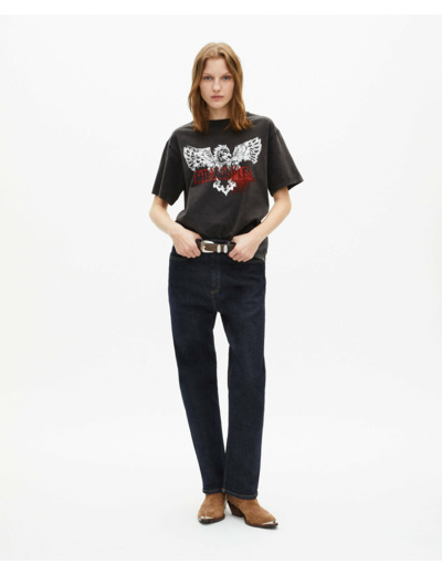 T-Shirt Manches Courtes Printe black washed