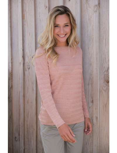 Pull femme col rond Azurite