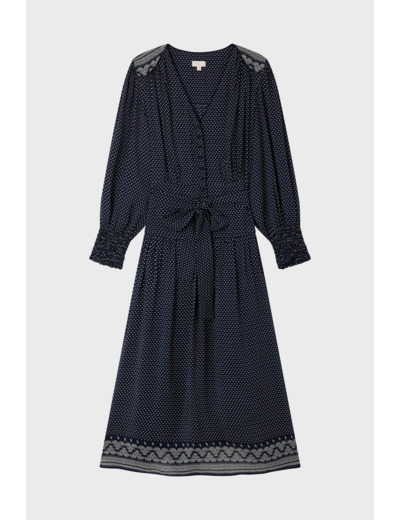 Robe longue cintrée imprimée - SYLVIA