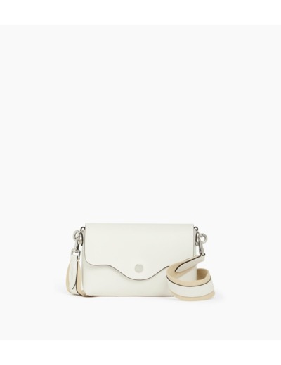 Pochette à rabat avec bandoulière amovible Sans couture en cuir lisse