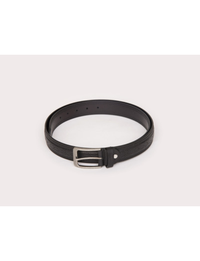 Ceinture en cuir détails en relief avec boucle métal