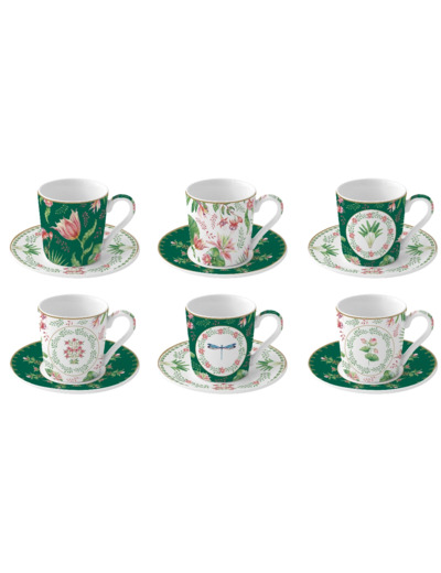 BOTANIC CHIC Coffret 6 pt à café 10cl