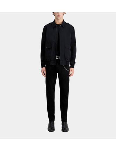 Blouson avec col poches plaquees devant black