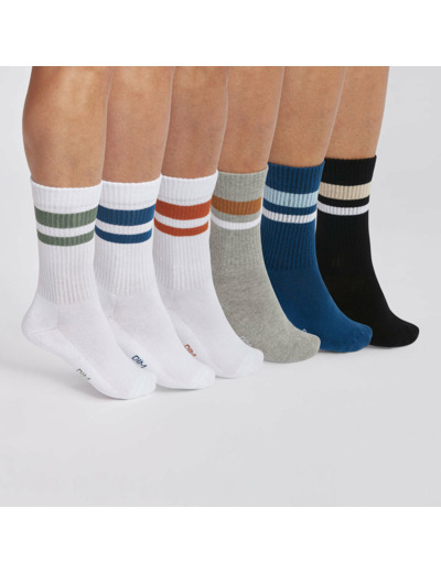 Lot de 6 paires de chaussettes homme en coton Multicolore EcoDim Sport