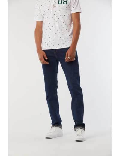 Pantalon straight fit, taille haute, jambe droite