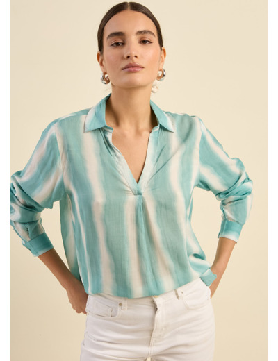 Top fluide à rayures tie and dye