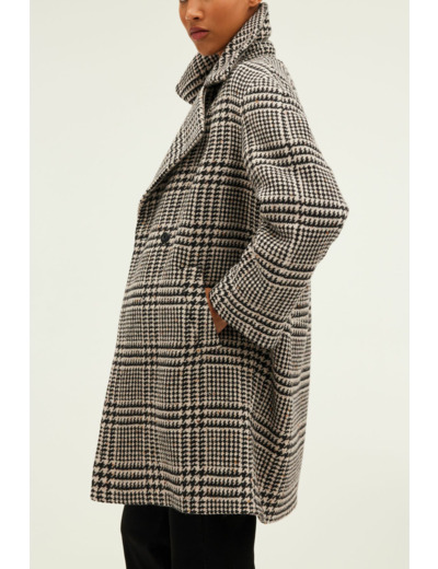 Manteau mi-long à carreaux - LILOU